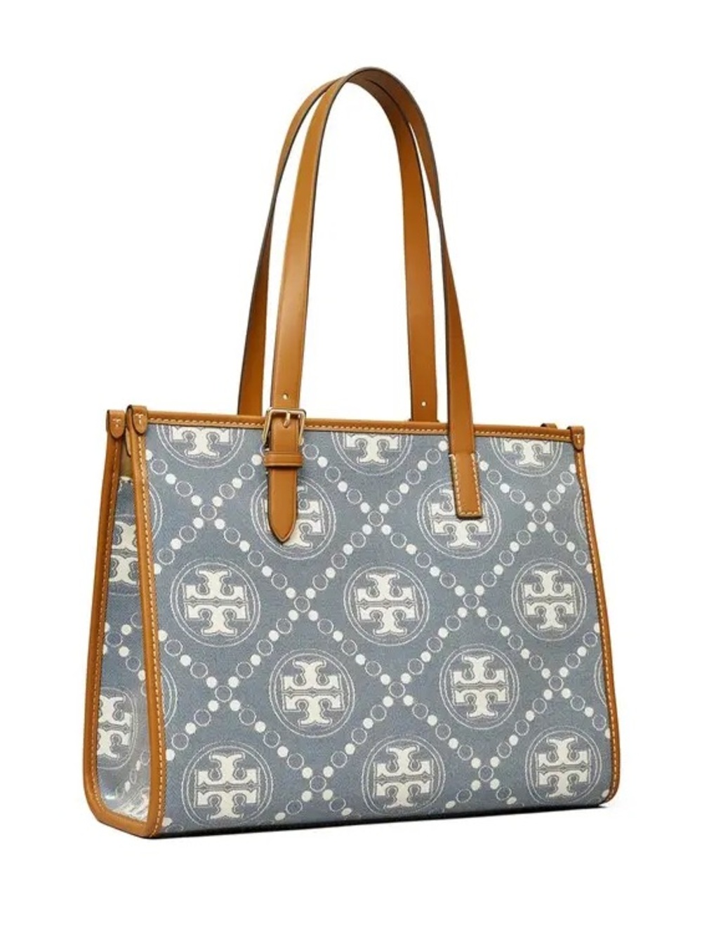 TORY BURCH • Small T monogram denim tote purse - Picture 5 of 12